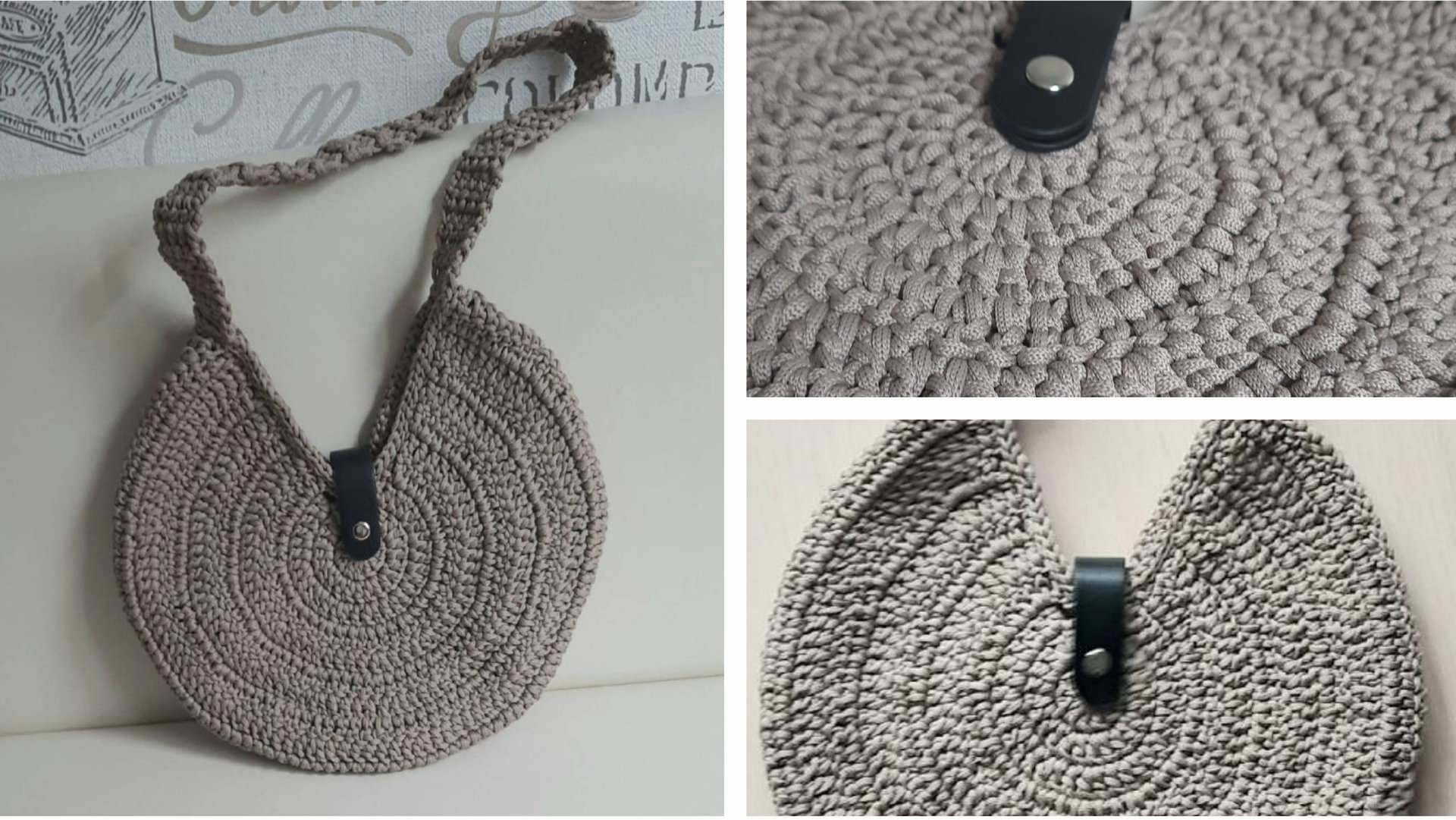 Круглая сумка крючком из шнура. Подробный мастер-класс смотреть онлайн