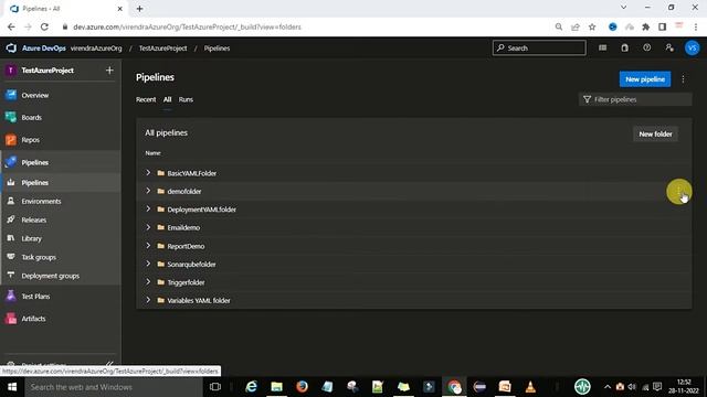 How to create a new Folder in Azure DevOps to organize CI/CD pipelines | Azure DevOps directories | смотреть онлайн