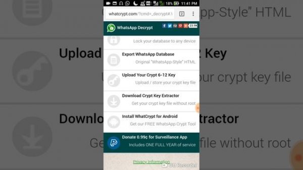 Whatsapp Database decryption