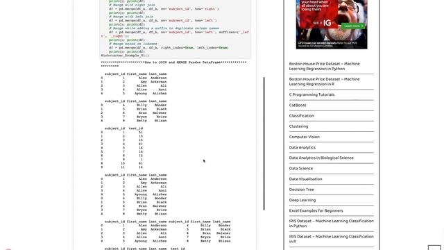 How to perform JOIN and MERGE in Pandas DataFrame in Python смотреть онлайн