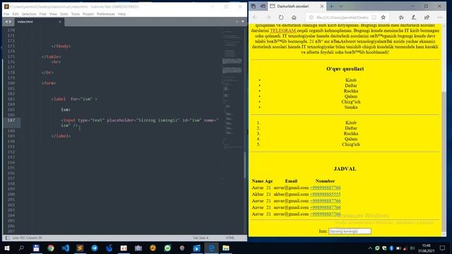 10 - dars. HTML ASOSLARI смотреть онлайн