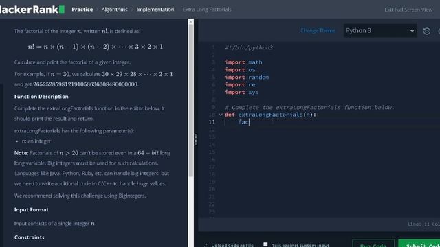 41 - Extra Long Factorials | Implementation | Hackerrank Solution | Python смотреть онлайн