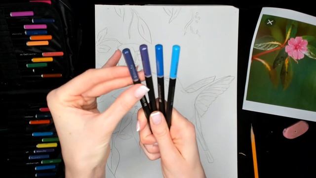 ART on THURSDAYS - Lesson 1, 2021 - Blue hummingbird by watercolor pencils смотреть онлайн