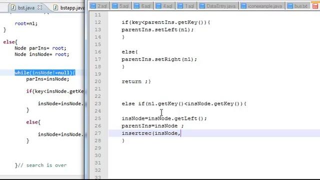 Recursive Insertion in binary search tree in java смотреть онлайн