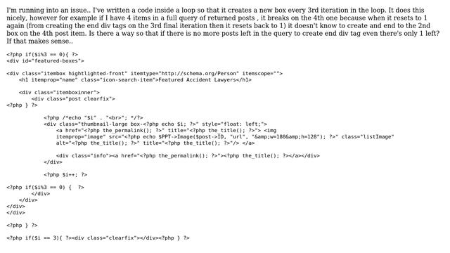 Wordpress: Create Div Wrapper On 3rd Iteration Or When Query Loop Items Run Out смотреть онлайн