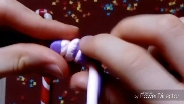 DIY новогодняя ручка-леденец покрытая прозрачным лаком (из лёгкого пластилина) своими руками ?? смотреть онлайн