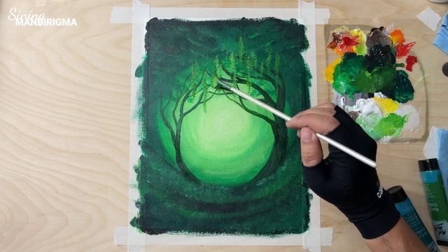 Magical Forest | Acrylic Painting Tutorial | Winter Art смотреть онлайн