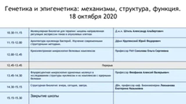 Генетика и эпигенетика: механизмы, структура, функция. День 2 смотреть онлайн