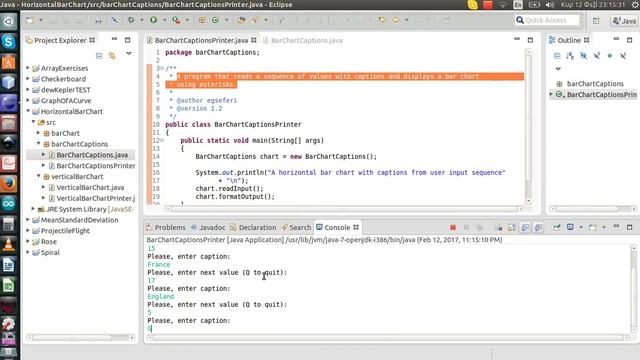 Prog. Exercise - Horizontal BarChart with Captions (Java) смотреть онлайн