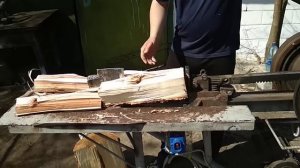 Испытания реечного дровокола с двигателем от стиральной машины