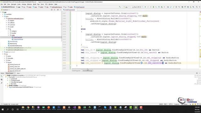 Kotlin Android Tutorial - New Eat It part 43 Update Orders смотреть онлайн