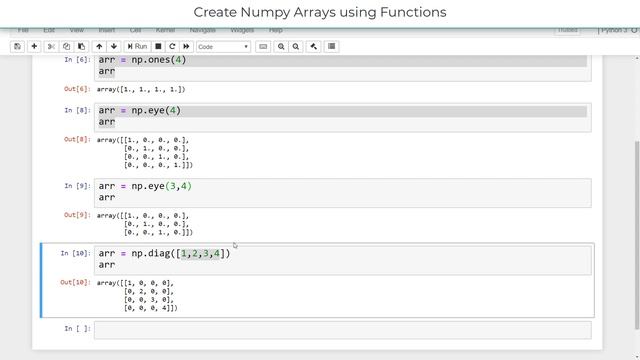Create Arrays Using Numpy Functions(Hindi) смотреть онлайн