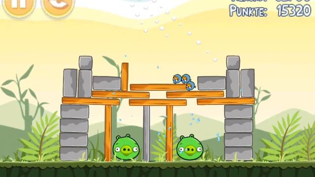 Angry Birds Level 2-12 - 3 Stars Theme 1 - Poached Eggs смотреть онлайн