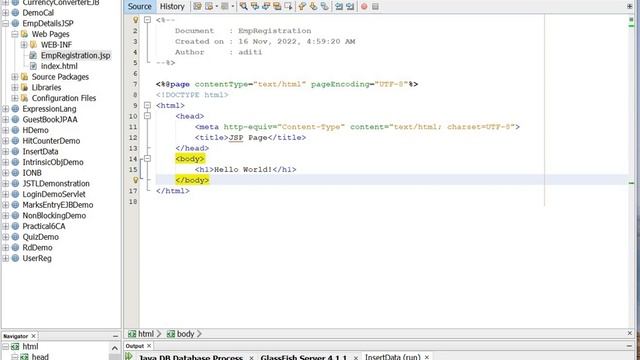 Insert Employee Details Using JSP смотреть онлайн