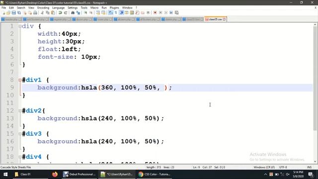 HTML CSS Color Design Part-06 | hsla color value | CSS Bangla Tutorial | Elias Hossain смотреть онлайн