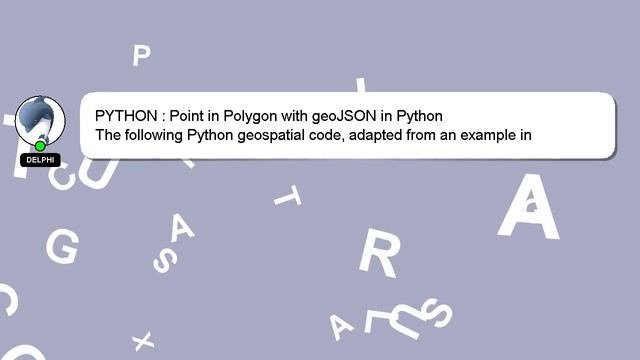 PYTHON : Point in Polygon with geoJSON in Python смотреть онлайн
