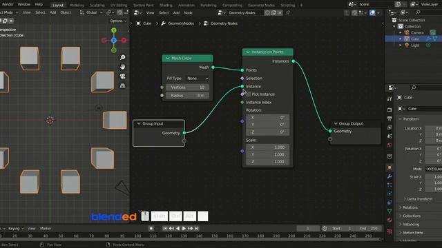 Duplicate Objects Around The Circle | Geometry Node | Blender 3.0.0 смотреть онлайн