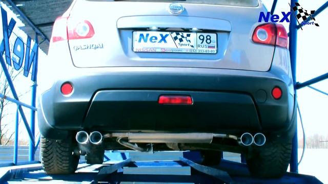 NeX® _Nissan Qashqai 2007+,2013+.ЭКСКЛЮЗИВ! Глушитель раздвоенный с 4 нерж.насадками 76 мм. смотреть онлайн