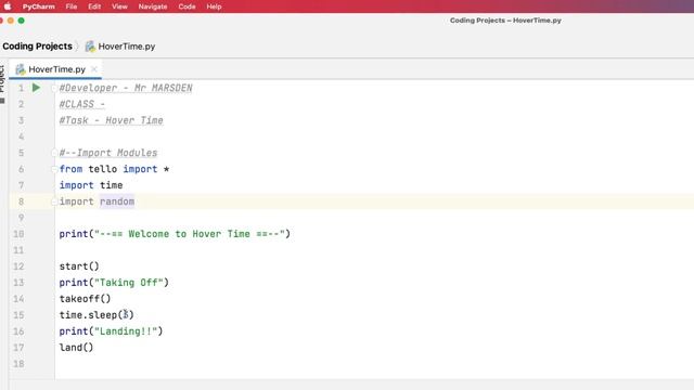 Tello EDU - Python Coding - Hover Time смотреть онлайн