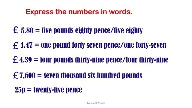 British Money And American Money