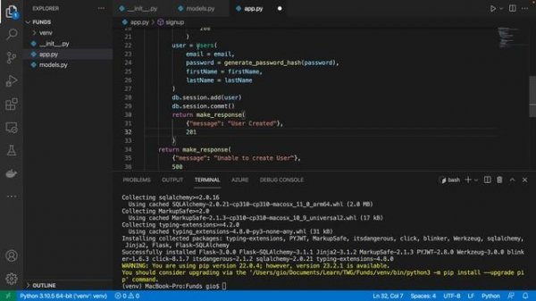 Python Flask CRUD API - SQLAlchemy & Postgres