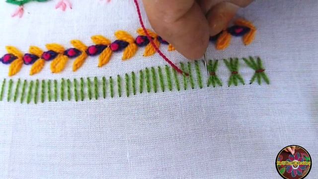 How to knit for Beginners chevron stitch basic Embroidery lazy daisy stitch tutorial смотреть онлайн