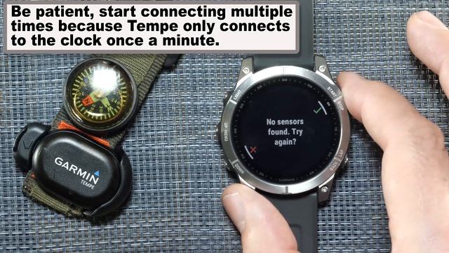 Garmin Fenix 7 Conntecting to Garmin Tempe External Wireless Temperature Sensor смотреть онлайн