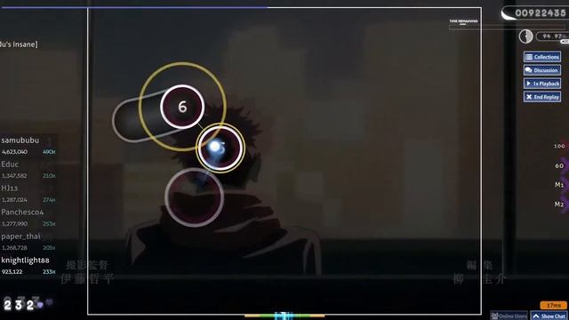 Osu! Jujutsu Kaisen OP 4.76★ [Kaikai Kitan-Eve] смотреть онлайн