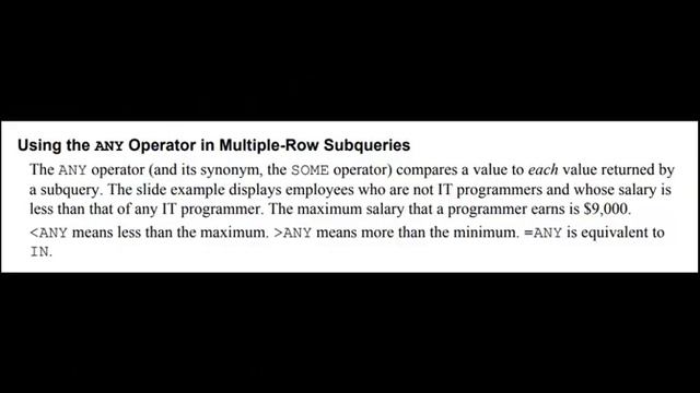 Read SQL: Multiple Row Subqueries: SQL Tutorial 74 смотреть онлайн