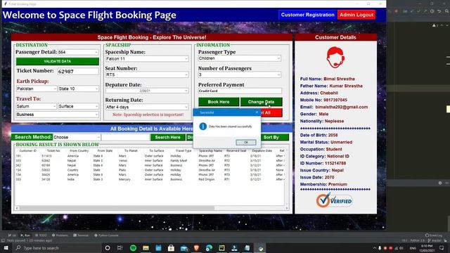 Tkinter Complete Project | Space Flight Management Preview | Database, Search-Sort Used | Assignmen смотреть онлайн