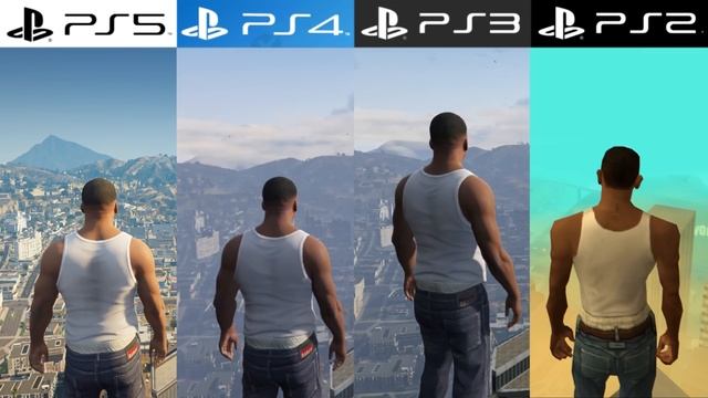 PS5 Vs PS4 Vs PS3 Vs PS2 Vs PS1 | GTA - Comparación De Generaciones Y Gráficos (4k 60fps)