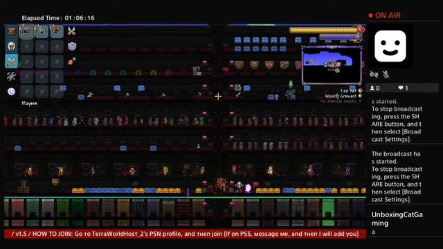 (1.4.4 UPDATE) / PS4 / Terraria Ultimate All Items World / 24/7 / SERVER 2 / смотреть онлайн