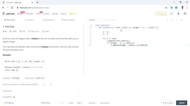 Two Sum Leetcode Solution | Python смотреть онлайн