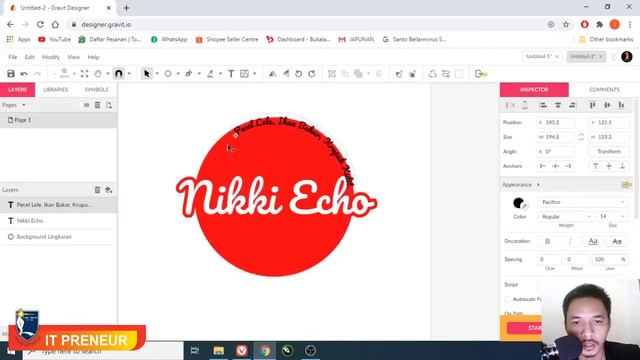 CARA MUDAH BUAT LOGO DI APLIKASI ONLINE GRATIS - GRAVIT DESIGNER смотреть онлайн