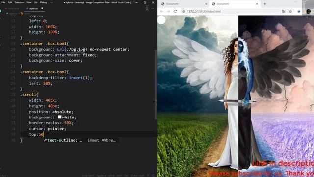 Image Effects Comparison Slider | HTML & CSS | Javascript Tutorial смотреть онлайн