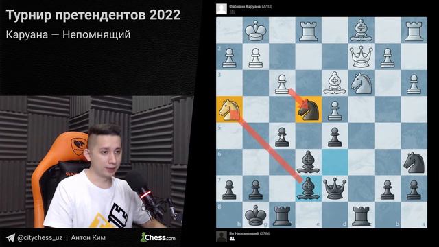 Русская партия: Каруана ⚔️ Непомнящий | Вариант 9.Re1 | Турнир Претендентов 2022 смотреть онлайн