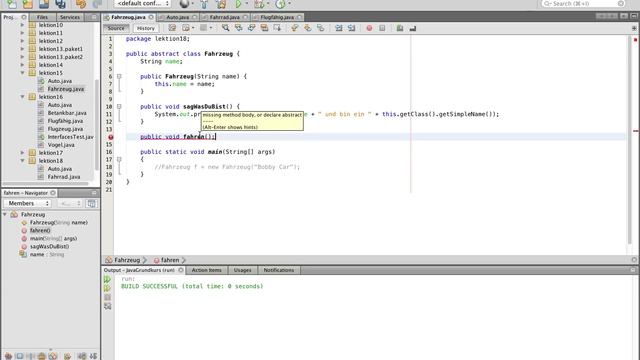 Java Tutorial - 18 - Abstrakte Klassen German смотреть онлайн