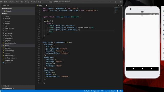 React Native Create Custom Square Shape View смотреть онлайн