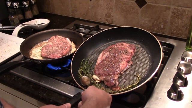 Pan Seared Oven Baked Ribeye Steak Recipe Basted in Garlic Rosemary Thyme Butter смотреть онлайн