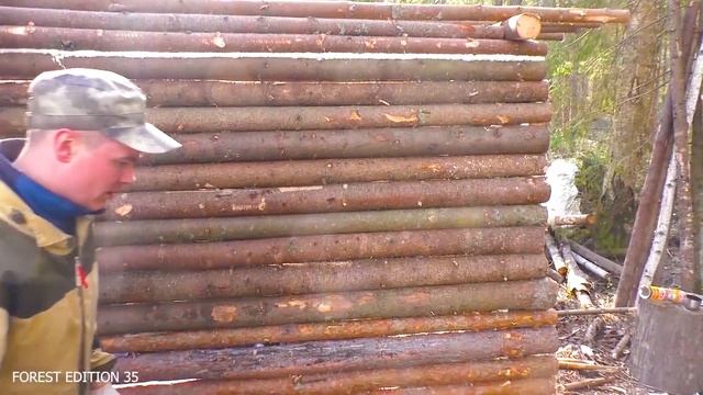 СТРОИМ БАЛАГАН В ЛЕСУ.ЧАСТЬ 3 смотреть онлайн