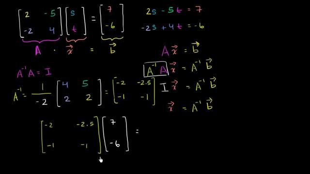 Solving the matrix vector equation | Matrices | Precalculus | Khan Academy смотреть онлайн