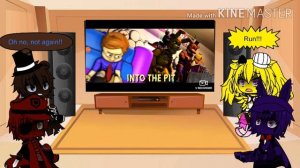 Fnaf 1 react to 'Into the pit' by Dawko and Dhuesta