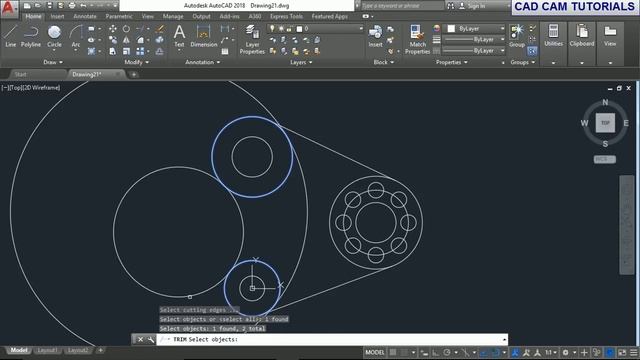 AutoCAD 2018 EXERCISE TUTORIAL FOR BEGINNERS 21# смотреть онлайн