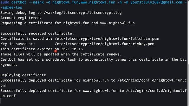 9. Production Ready Server Setup - SSL certificate using Let's encrypt and certbot смотреть онлайн