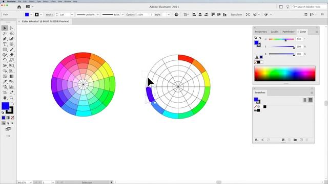 Create a color wheel in Adobe Illustrator. смотреть онлайн