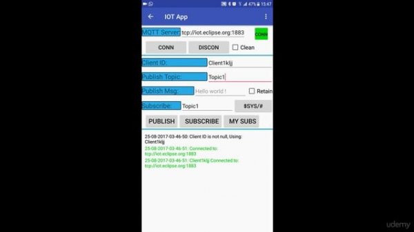 Develop MQTT Client Android App : The Final App on Android - a quick view