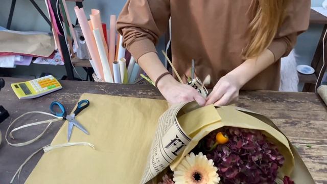 Упаковка осеннего букета/ Для всех кто любит осень смотреть онлайн