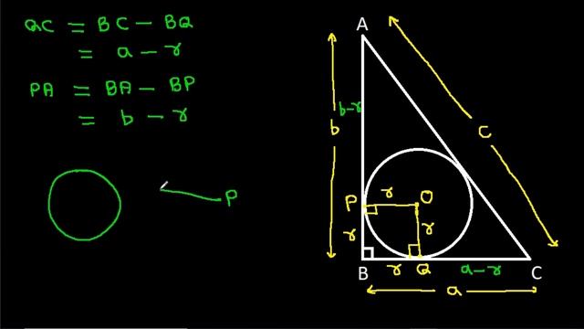 How to find the radius of the circle inside a right angle triangle | Incircle of a right triangle смотреть онлайн