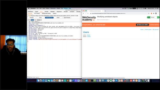 Insecure Deserialization : Modifying serialized objects Portswigger Lab смотреть онлайн