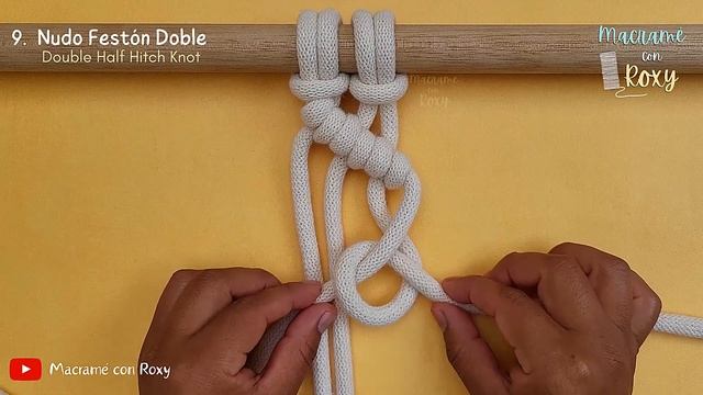 TUTORIAL 9: Nudo Festón Doble | Paso a Paso (Nudos Básicos de Macrame) Parte 9 смотреть онлайн